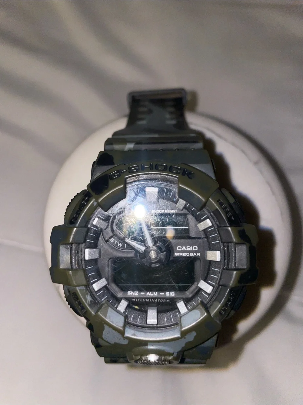 Casio G-Shock Tactical Camouflage Resin Watch - Green and White Pattern